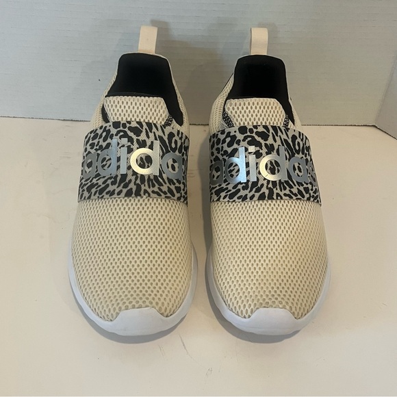 Adidas Lite Racer Adapt Women's Cream and Black Leopard Print Slip-On Sneakers - Picture 1 of 9